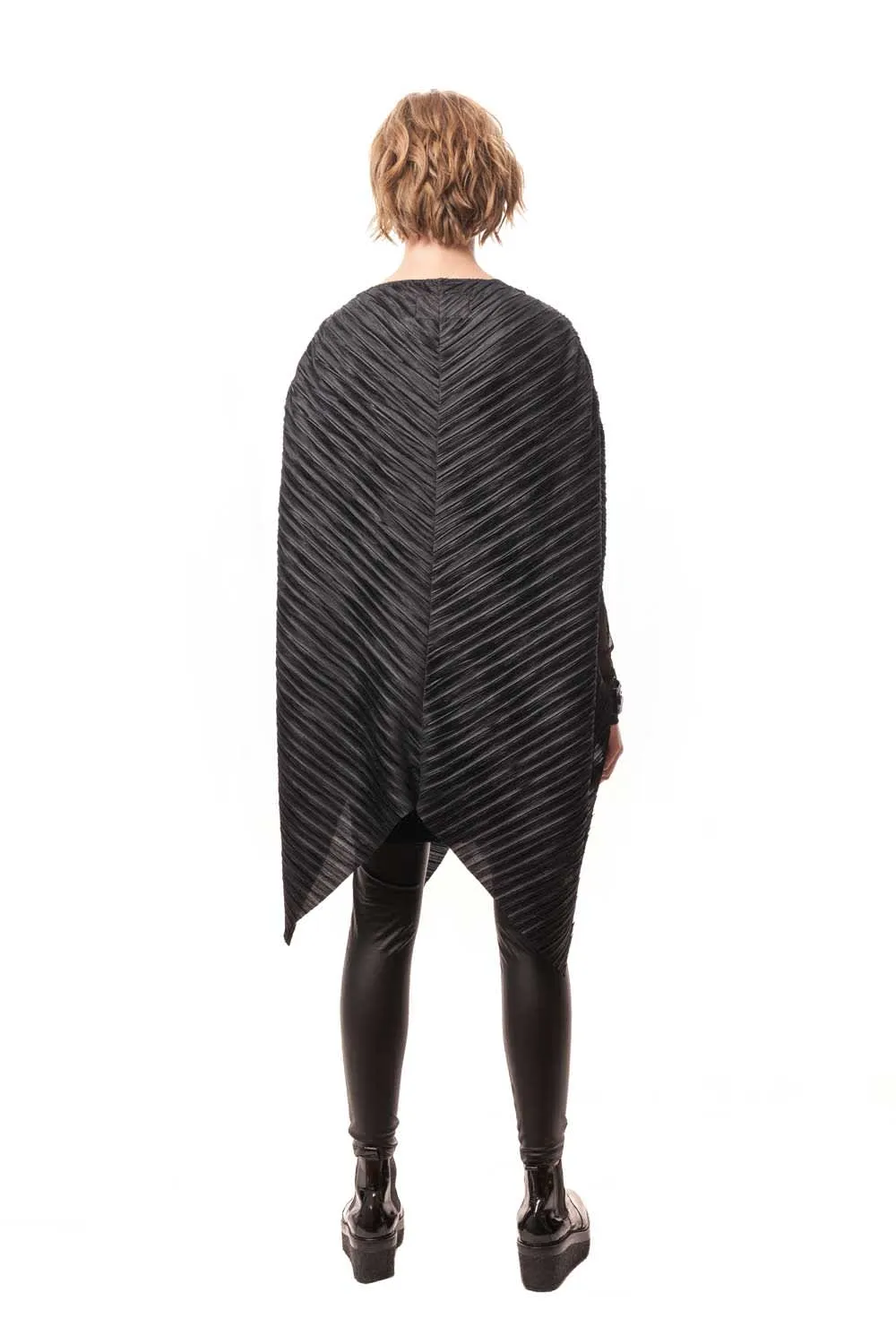 Praiano Oversized Pleated Poncho Dress