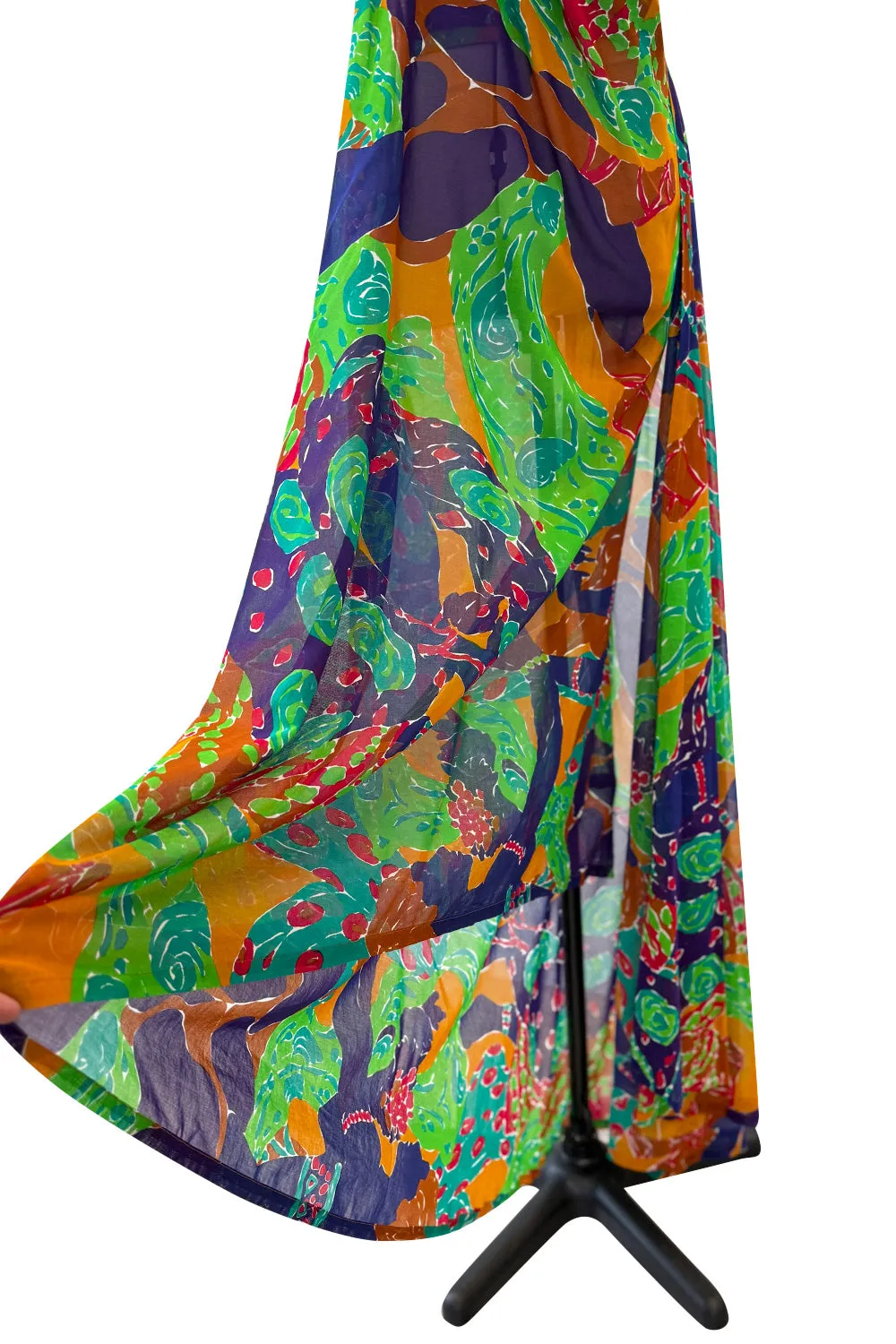 Prettiest Spring 1991 Yves Saint Laurent Runway Printed One Shoulder Easy to Wear Dress
