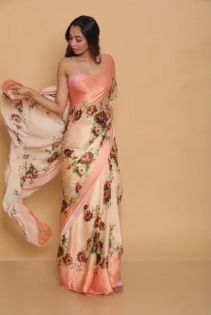Printed Satin Saree
