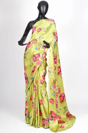 Printed Satin Saree