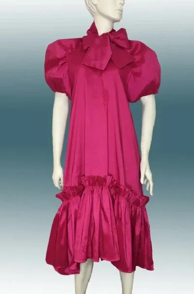 Puff Sleeve Bow Dress