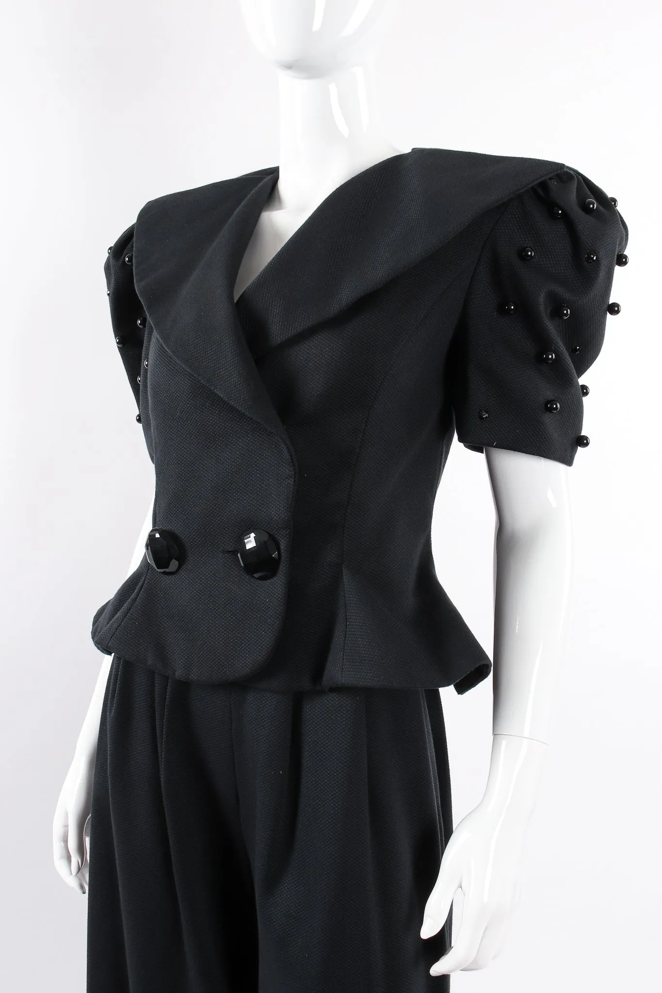 Puff Sleeve Peplum Jacket & Pant Set