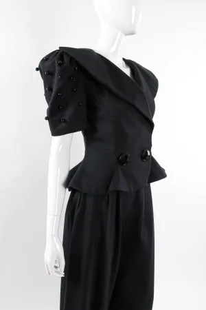 Puff Sleeve Peplum Jacket & Pant Set