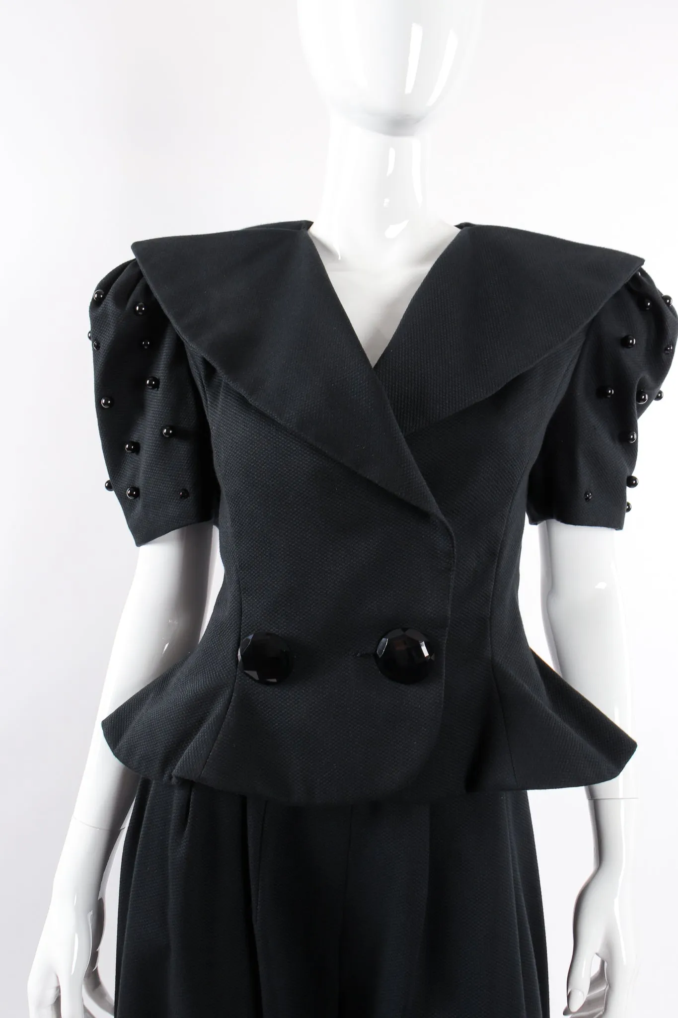 Puff Sleeve Peplum Jacket & Pant Set