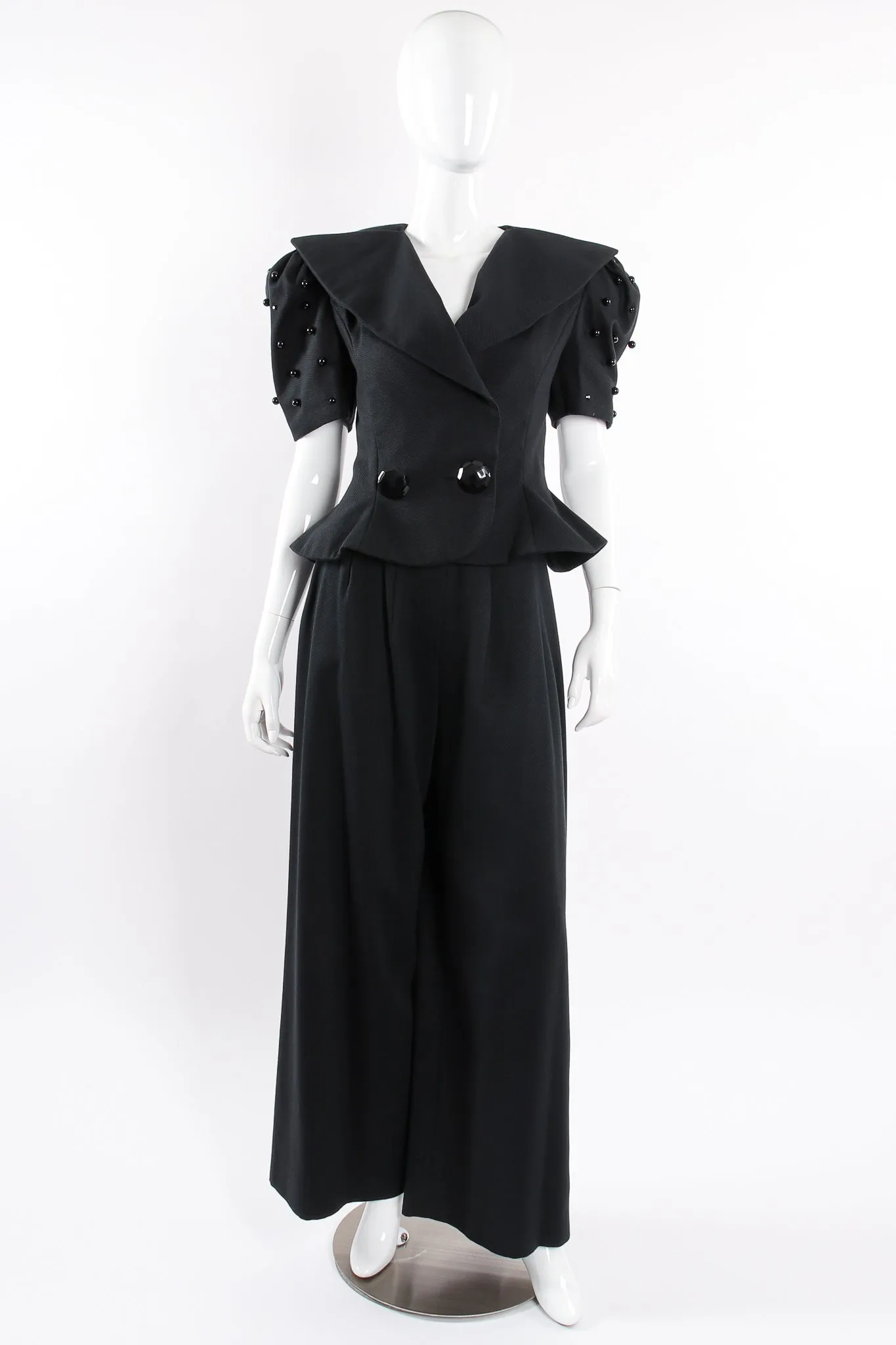 Puff Sleeve Peplum Jacket & Pant Set