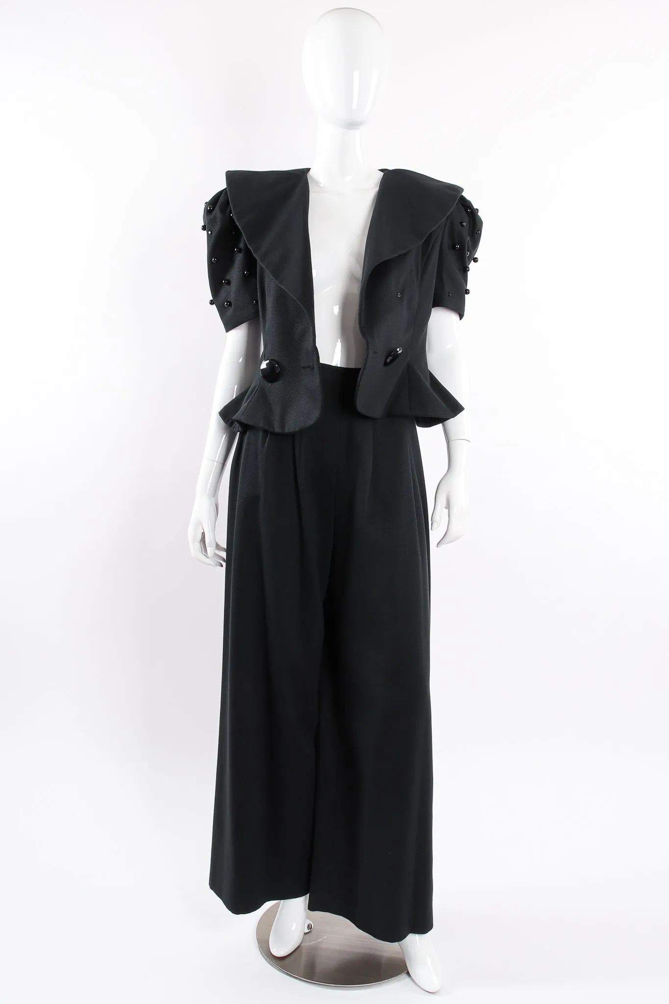 Puff Sleeve Peplum Jacket & Pant Set