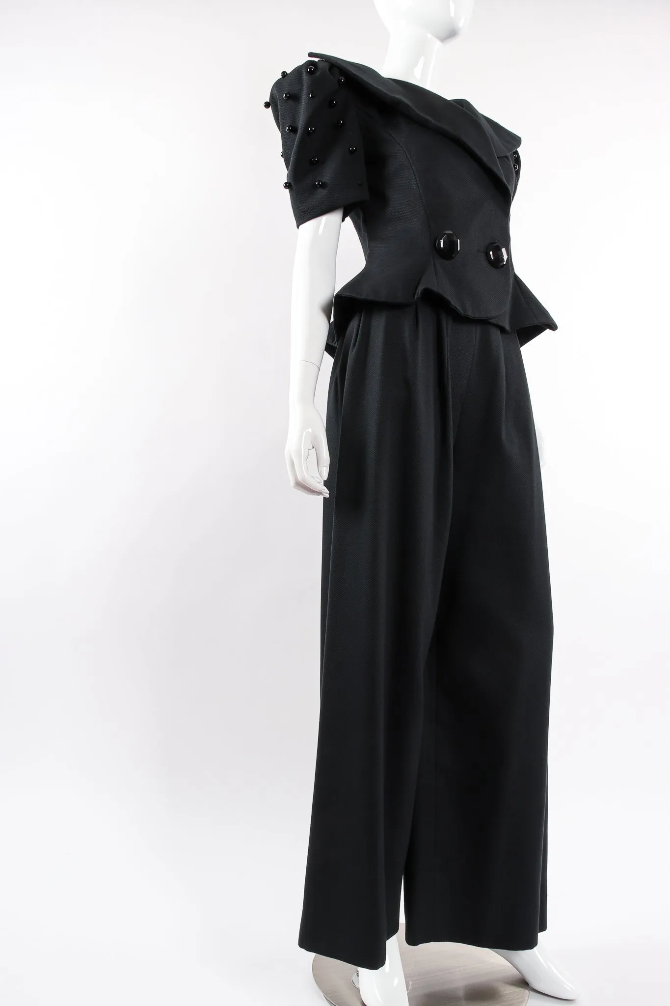 Puff Sleeve Peplum Jacket & Pant Set