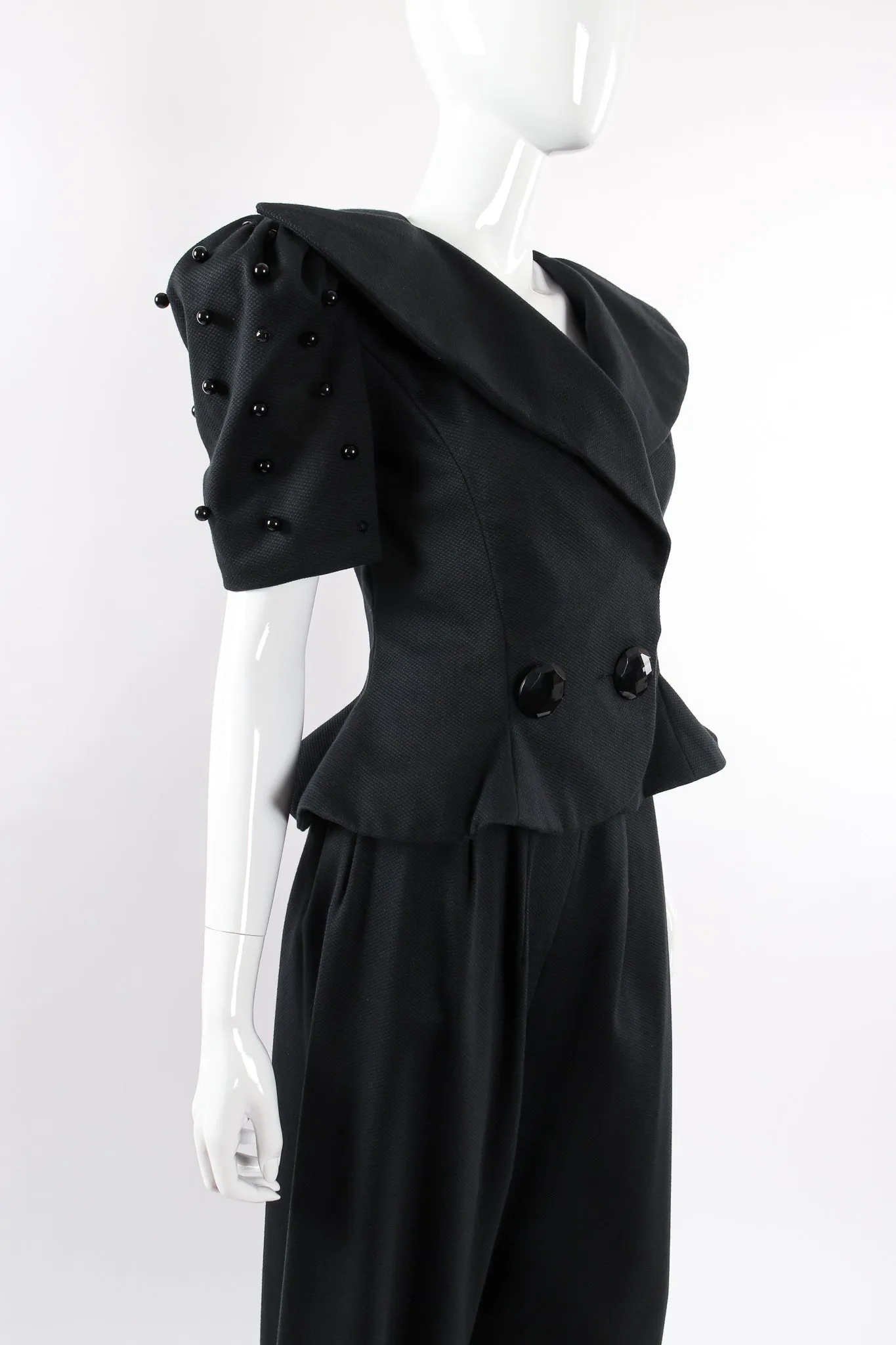 Puff Sleeve Peplum Jacket & Pant Set