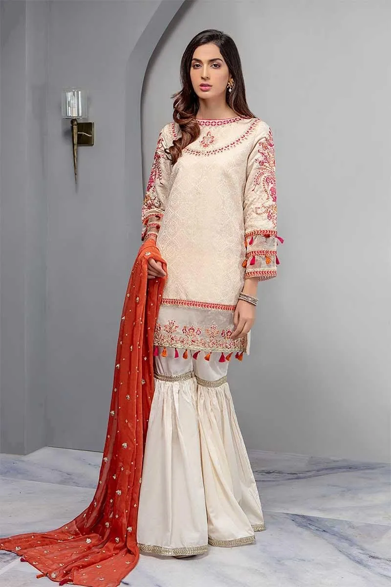 Punjabi Gharara Suit In Beutifull Offwhite Color Model# L 1840