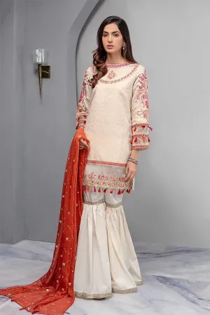 Punjabi Gharara Suit In Beutifull Offwhite Color Model# L 1840