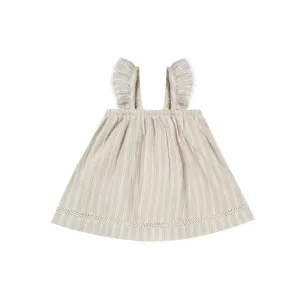 Quincy Mae Ruffle Tank Dress - Sky Stripe