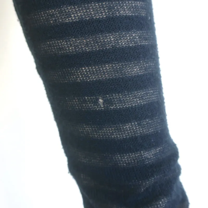 Rag & Bone/JEAN Keaton Striped Turtleneck Sweater Navy Cotton Size Extra Small