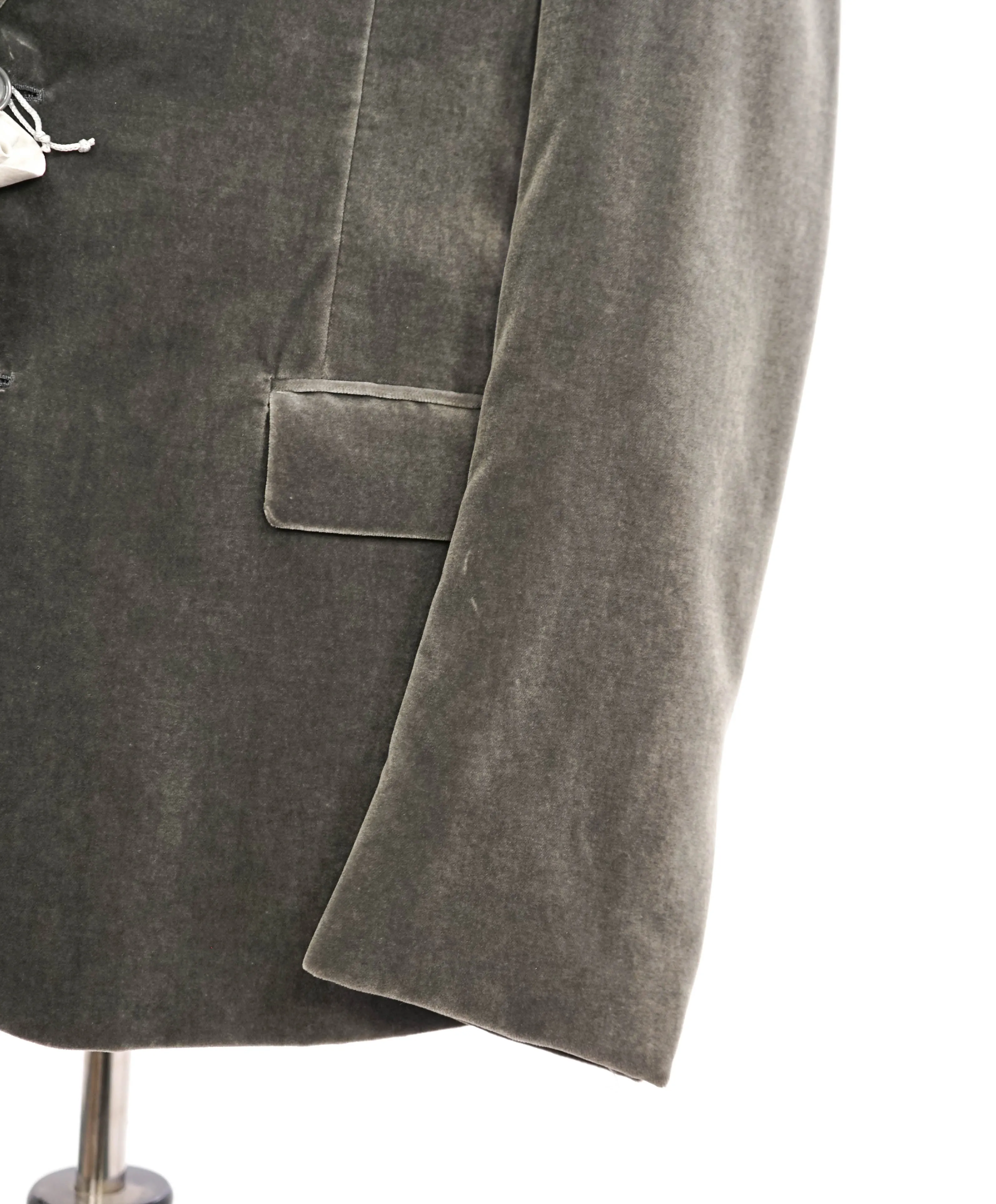 RALPH LAUREN PURPLE LABEL - *VELVET* Gray Solid Notch Lapel Blazer - 36S
