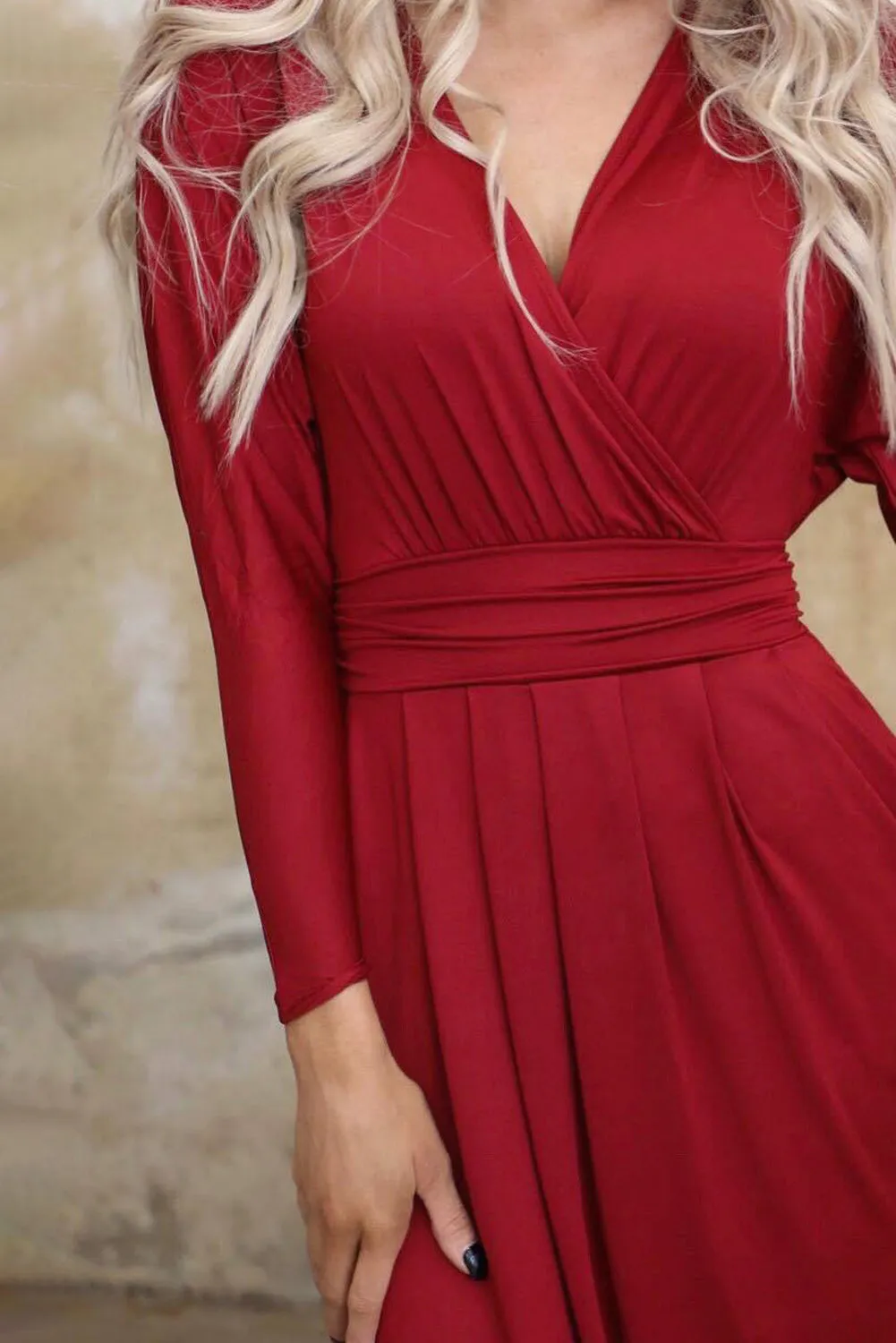 Red long dress