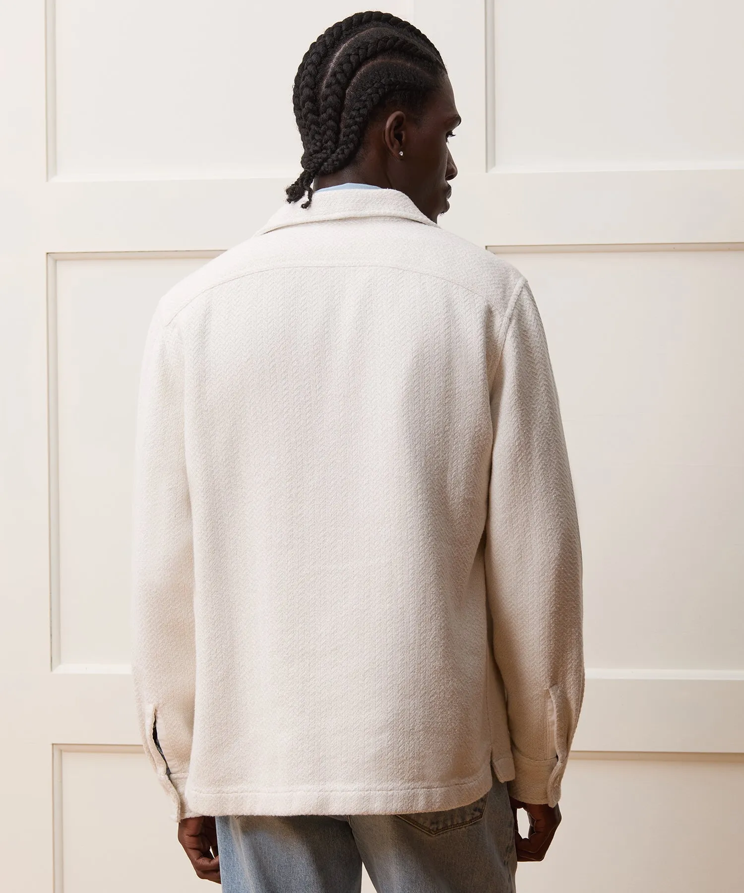 Relaxed Fit Italian Linen-Cotton Shirt Jacket