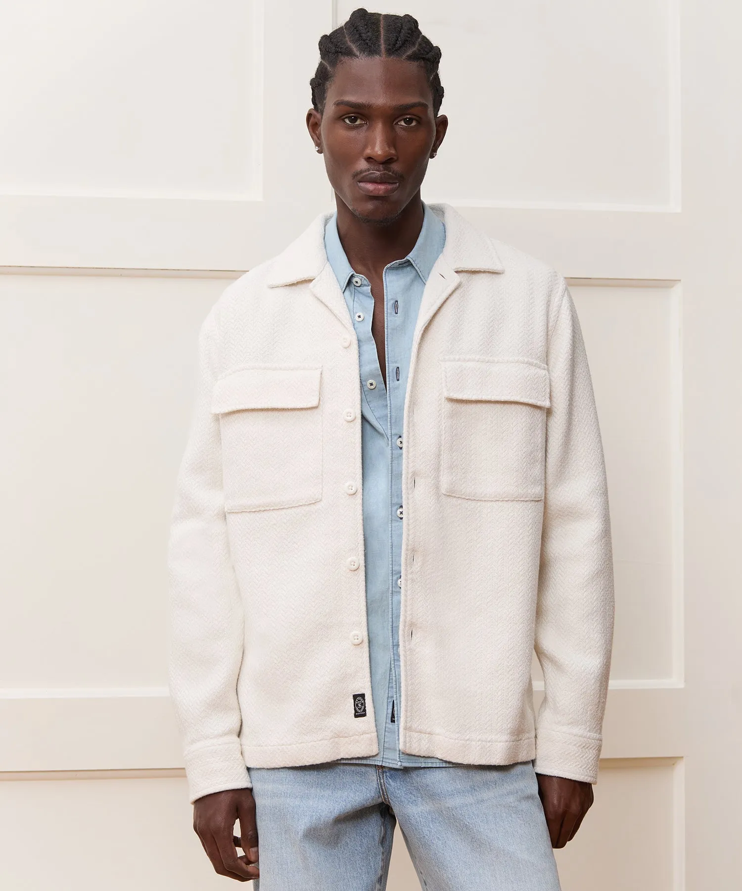 Relaxed Fit Italian Linen-Cotton Shirt Jacket