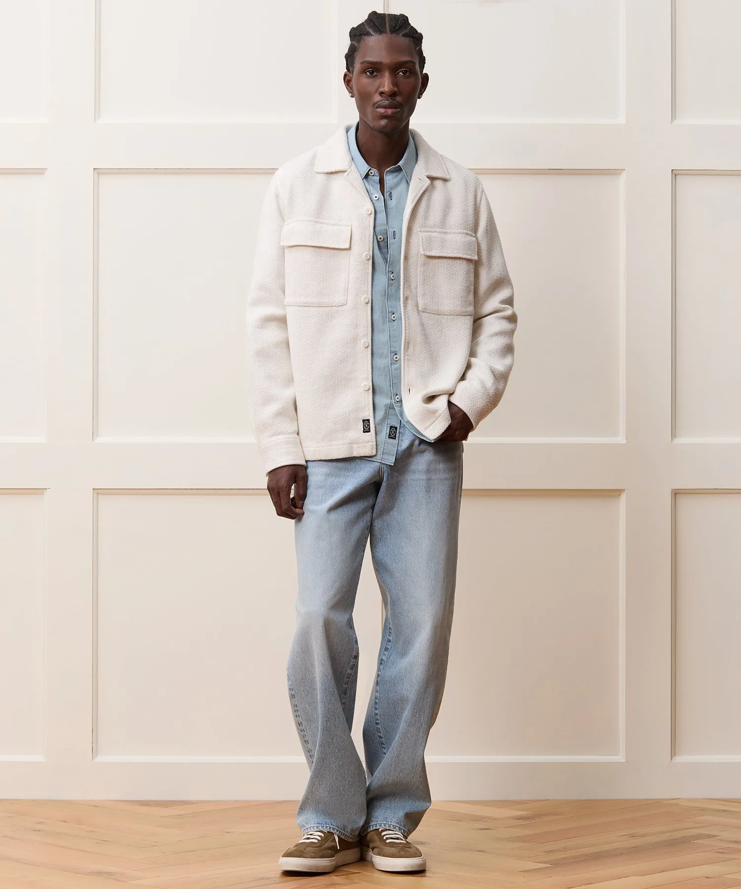 Relaxed Fit Italian Linen-Cotton Shirt Jacket