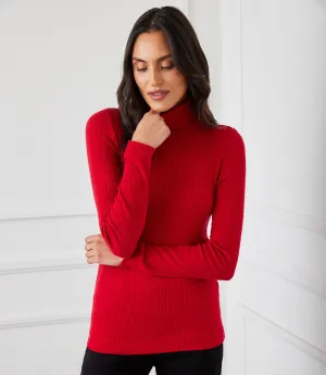 Ribbed Turtleneck Top
