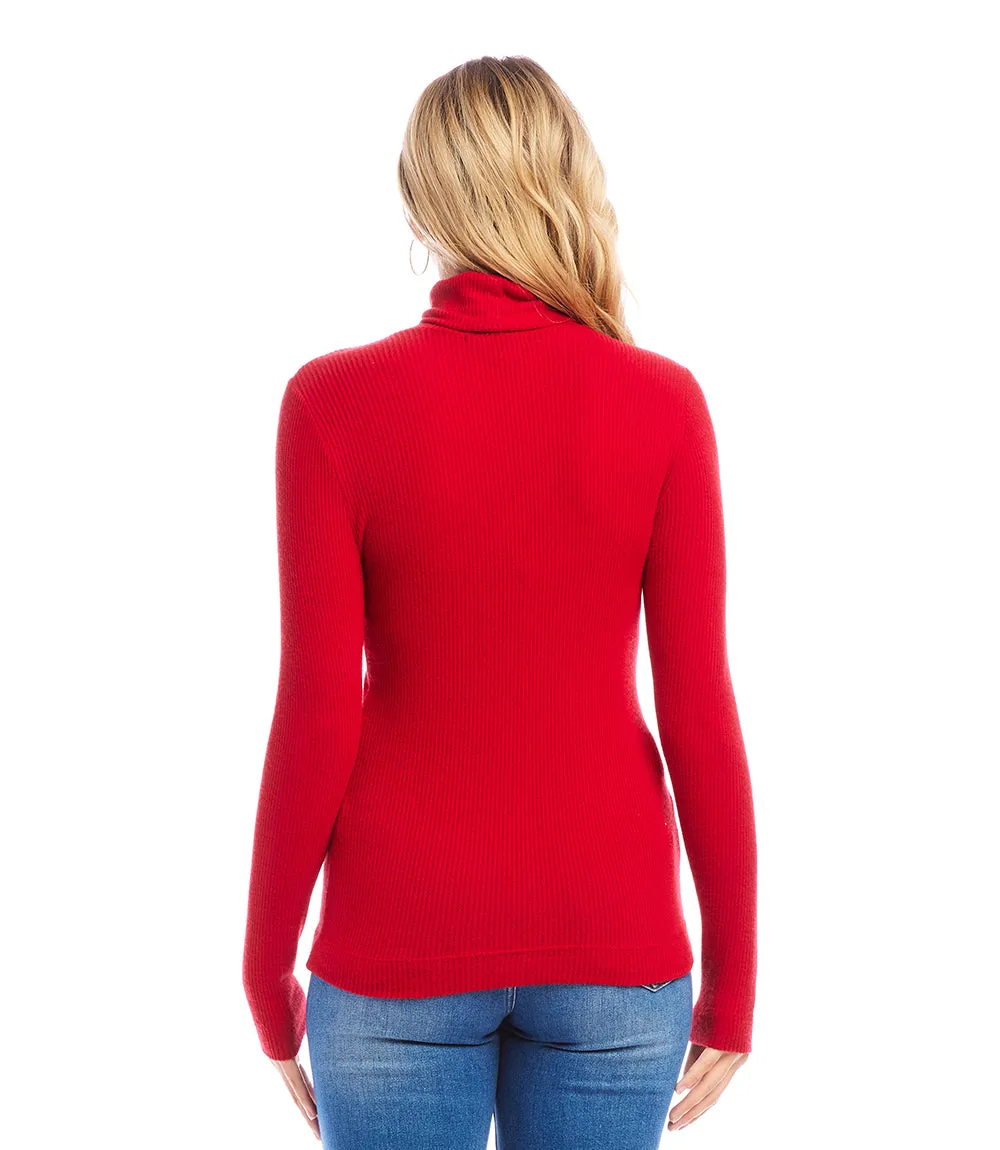 Ribbed Turtleneck Top