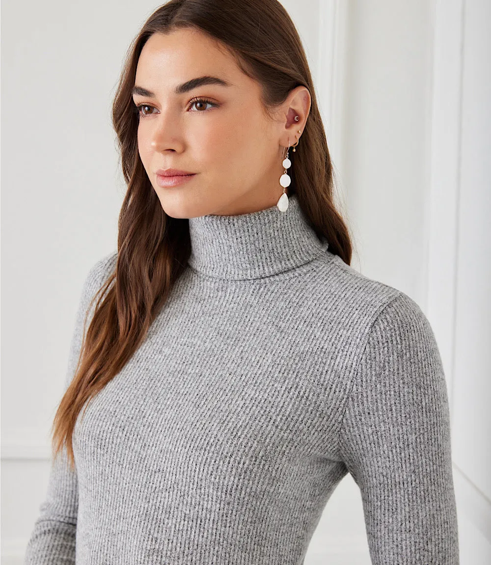 Ribbed Turtleneck Top