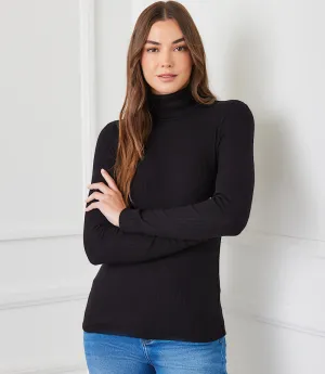 Ribbed Turtleneck Top