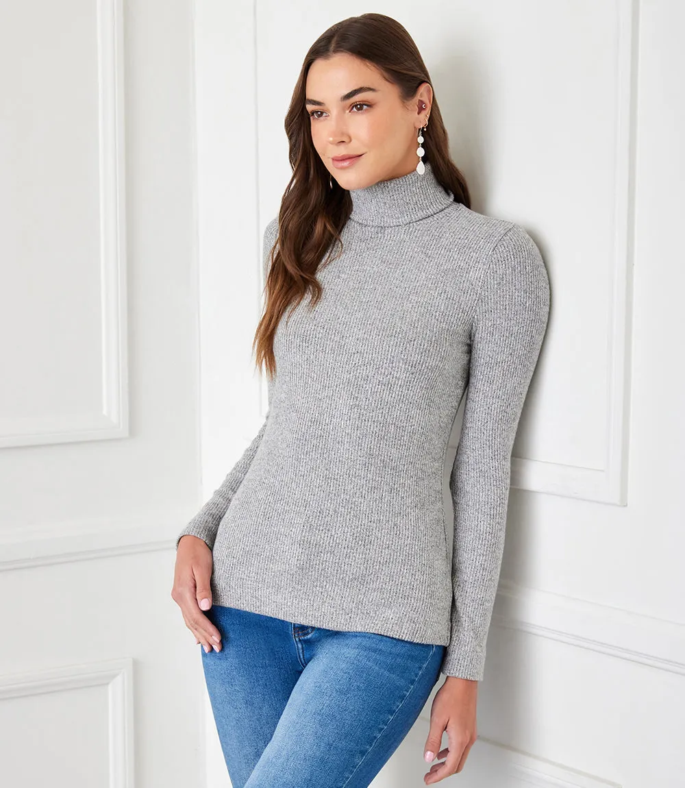 Ribbed Turtleneck Top
