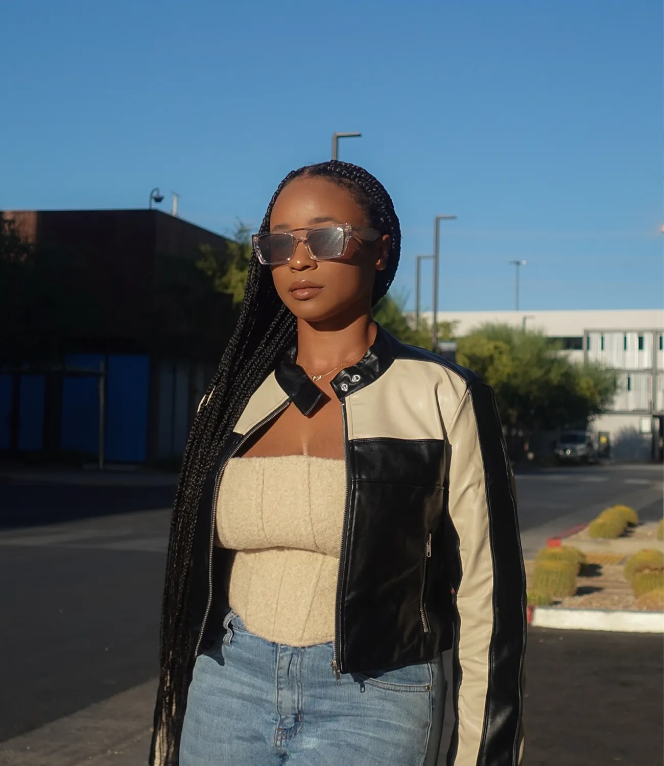 Ride With Me Motor Jacket(Black/Cream)