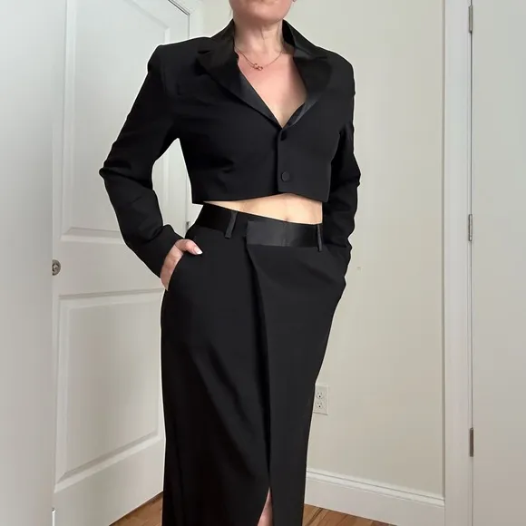 Rita Ora Tuxedo Style Two Piece Suit