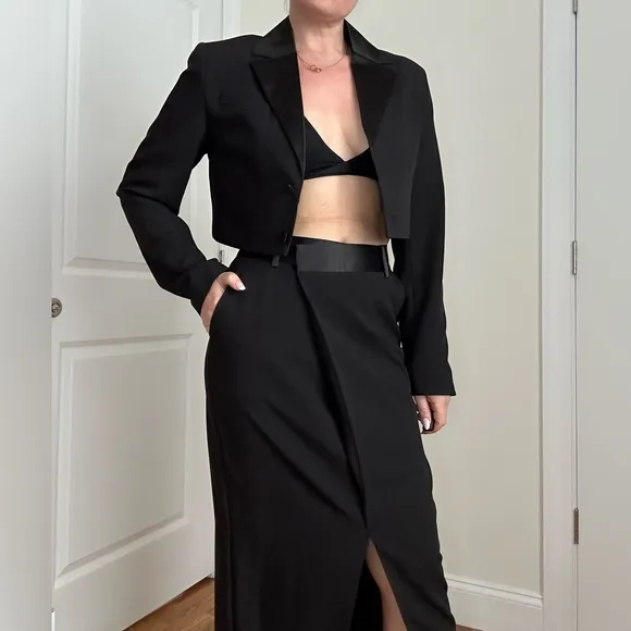 Rita Ora Tuxedo Style Two Piece Suit