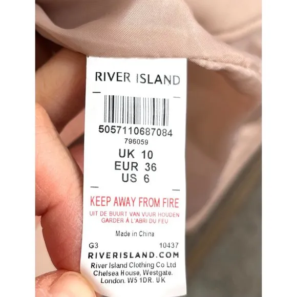 River Island faux leather belted peplum top in pink sz 6