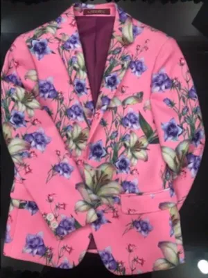 Rose Pink With Purple Floral Print Vest
