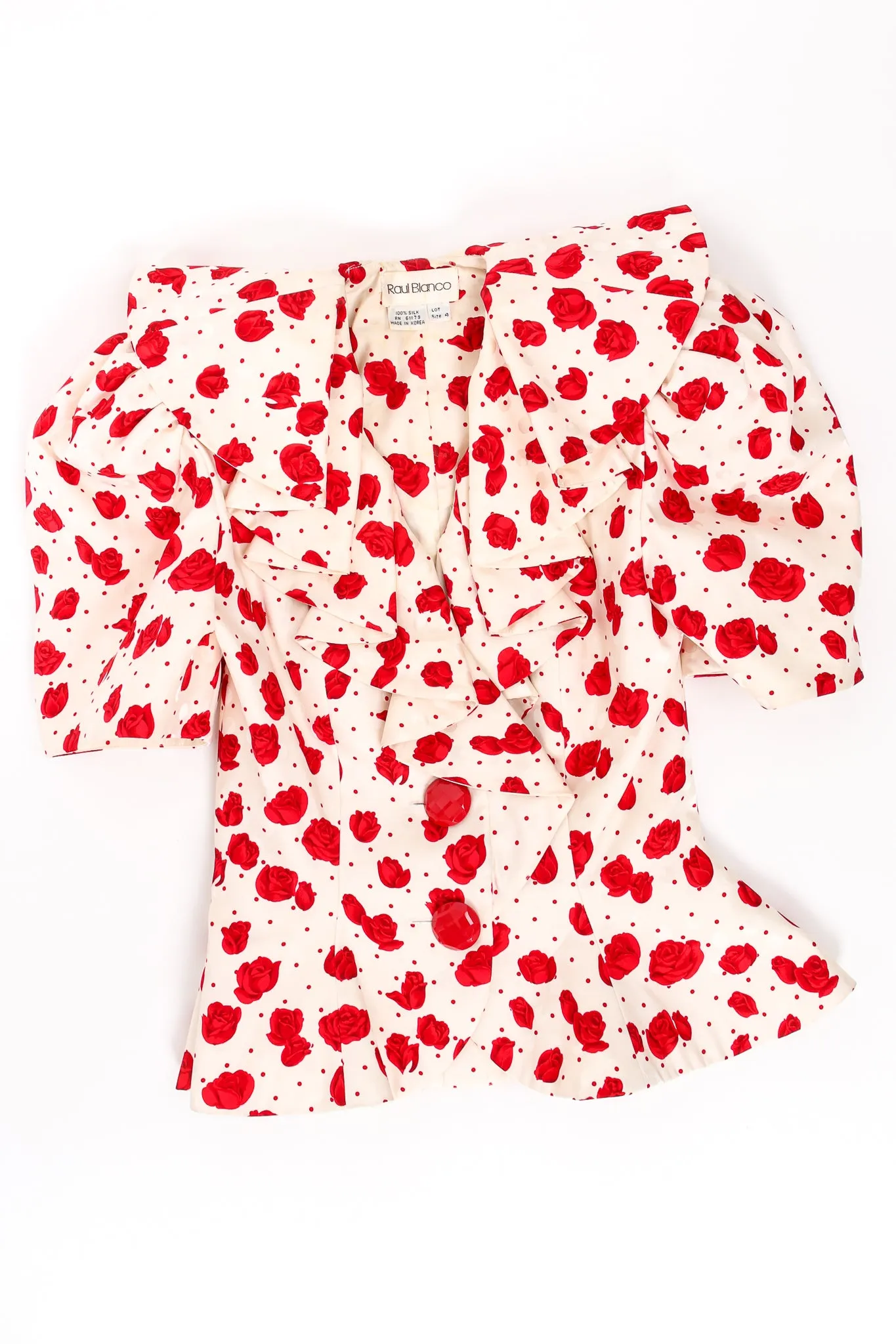 Rose Print Peplum Jacket & Skirt Set