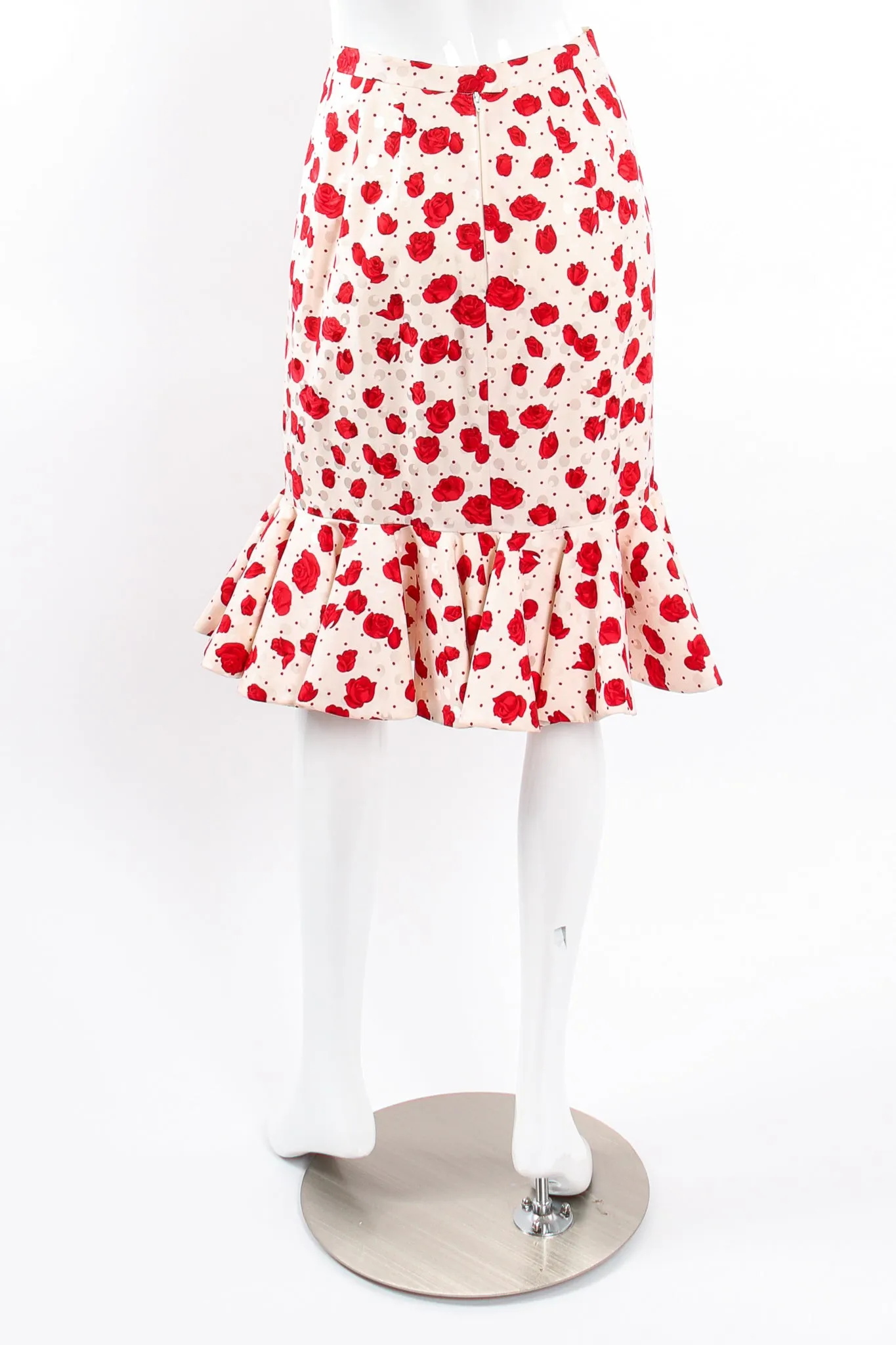 Rose Print Peplum Jacket & Skirt Set