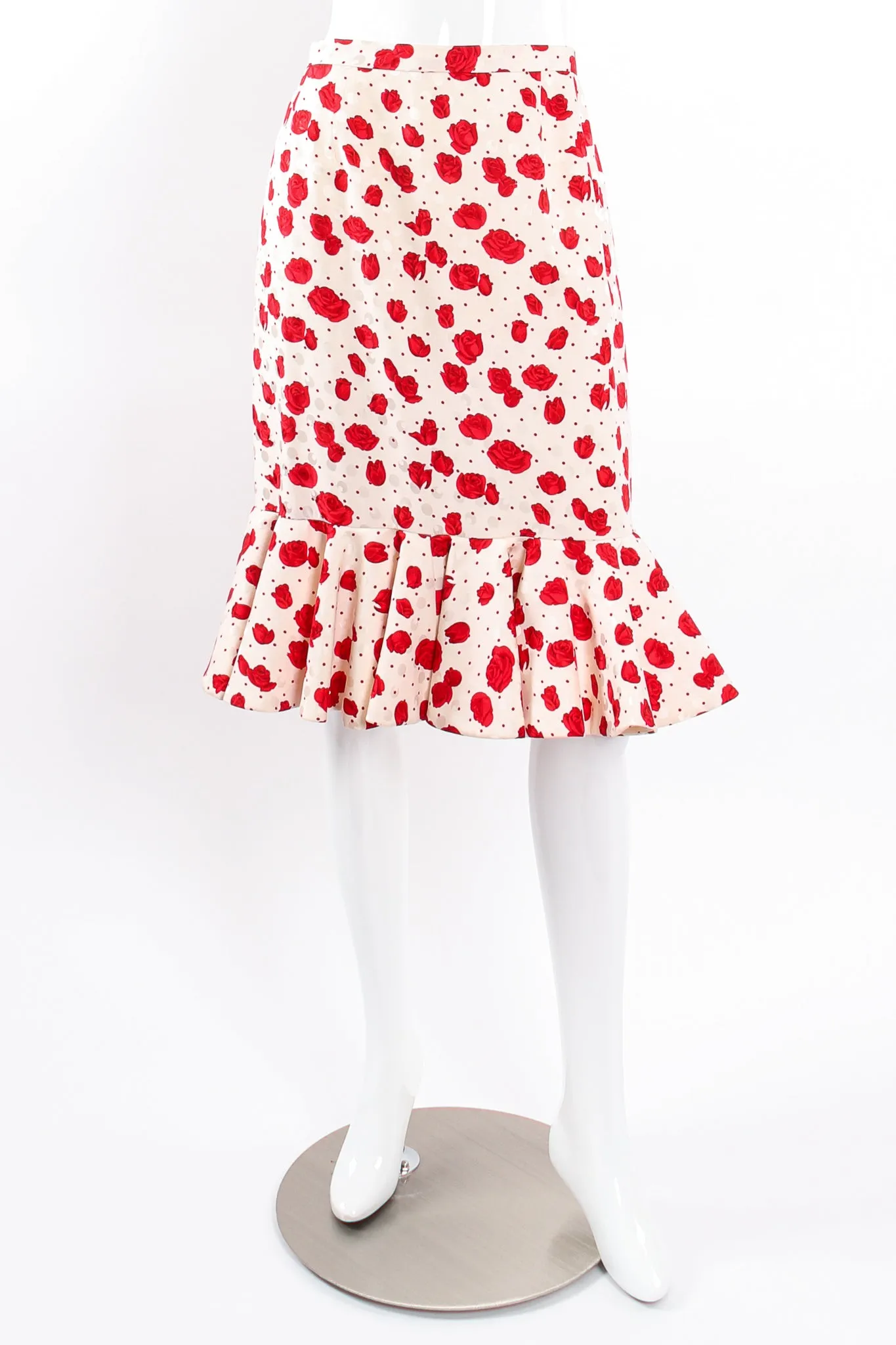 Rose Print Peplum Jacket & Skirt Set
