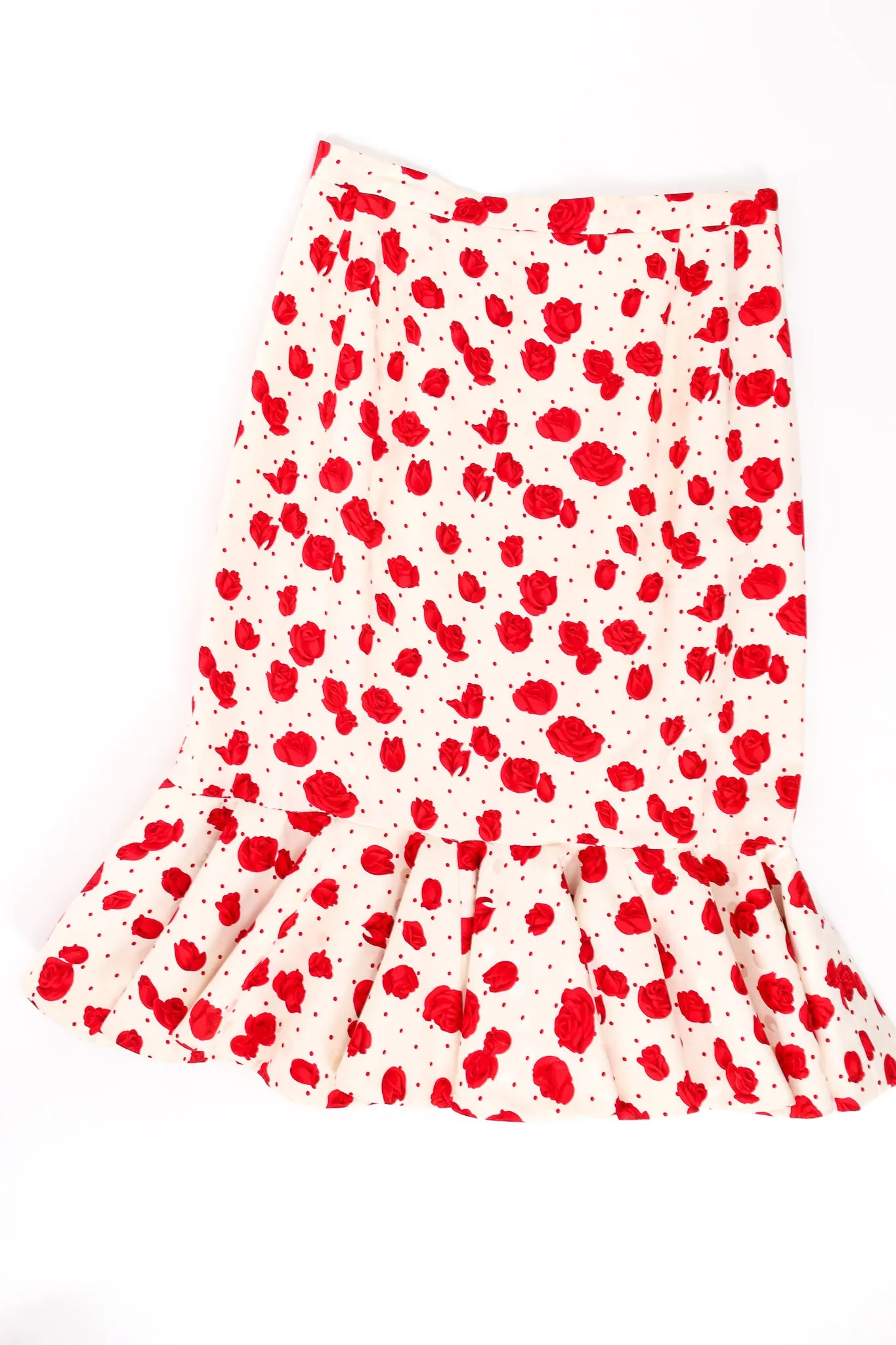 Rose Print Peplum Jacket & Skirt Set