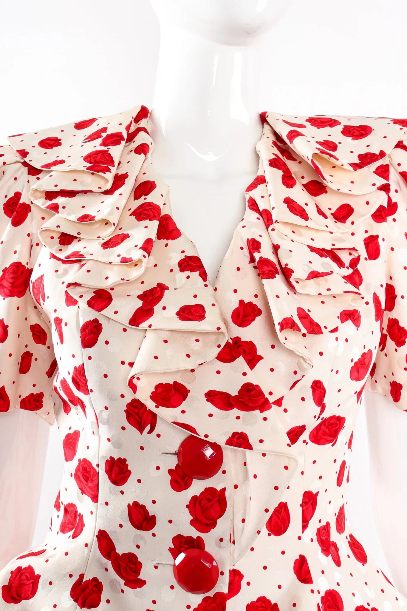 Rose Print Peplum Jacket & Skirt Set