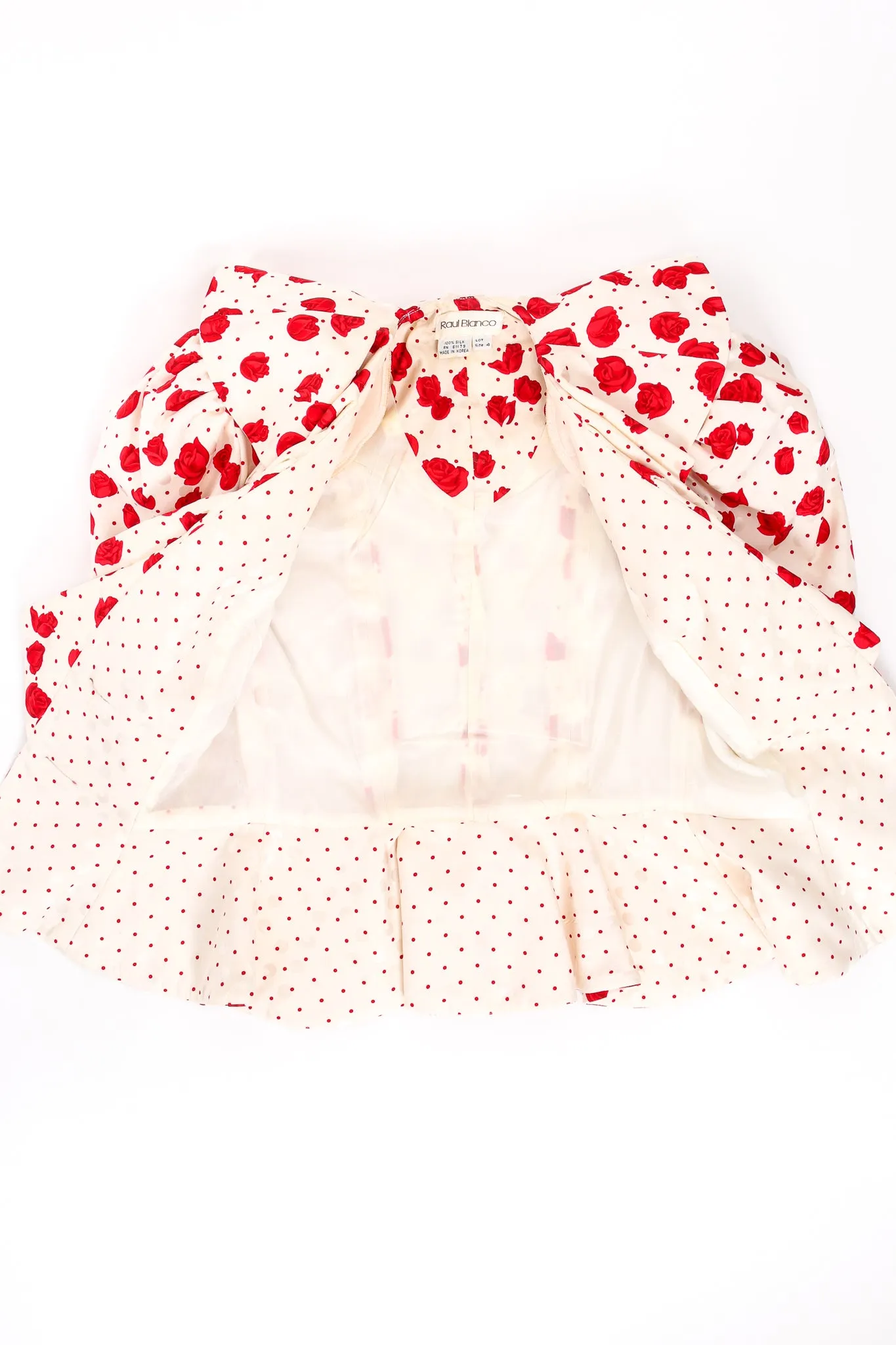Rose Print Peplum Jacket & Skirt Set