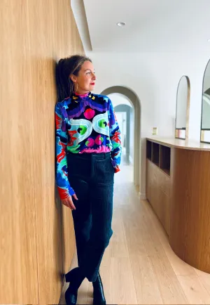 Royal Euphoria Indigo Turtleneck Top Last ones