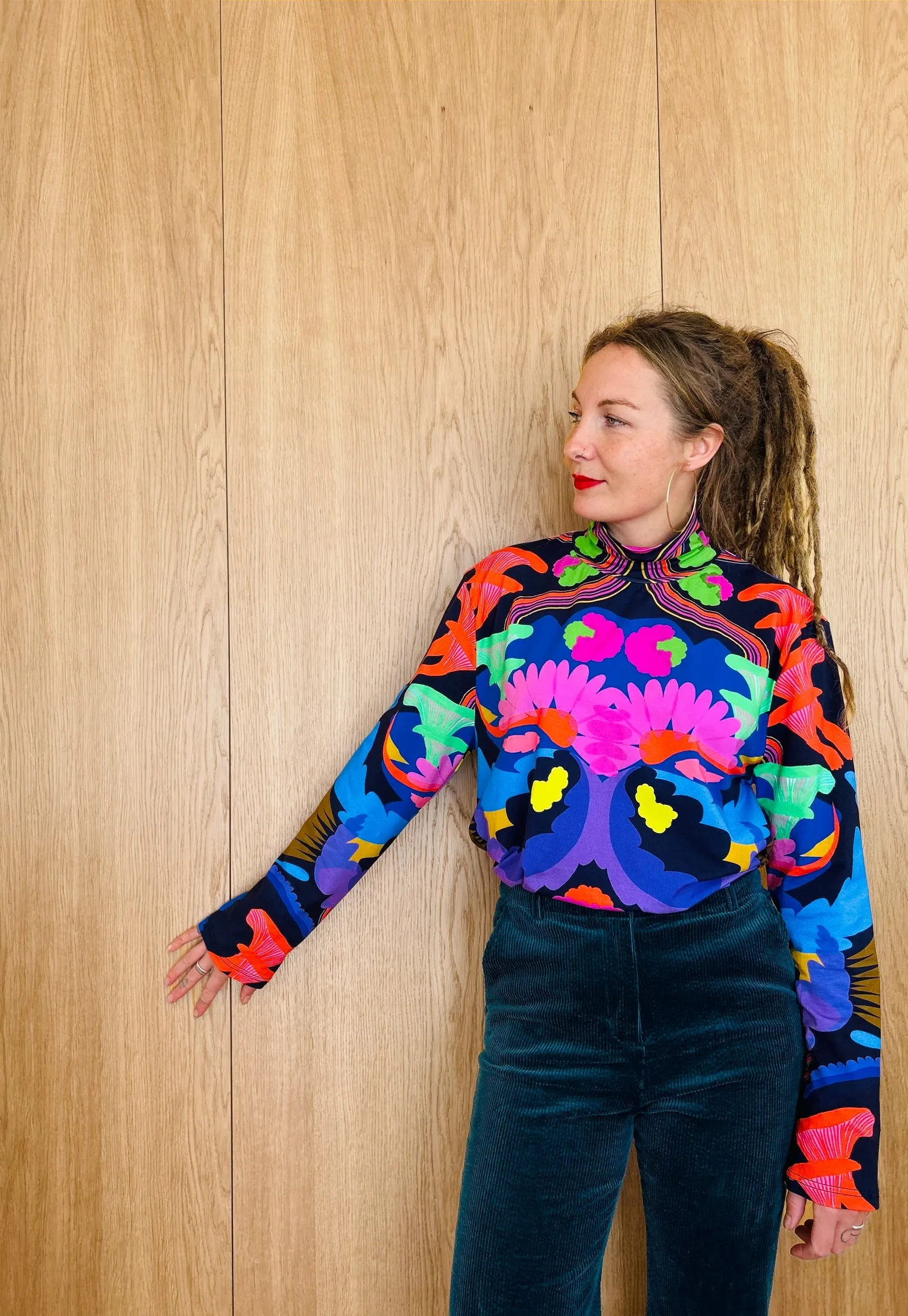 Royal Euphoria Turtleneck Top (print off centre slightly) Last Ones