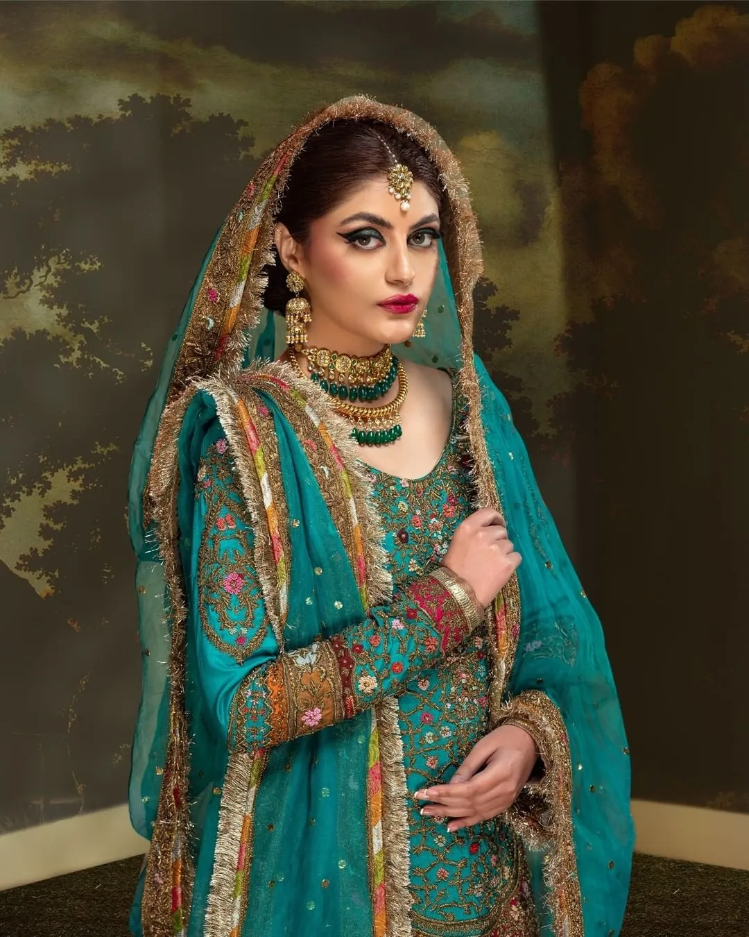Royal Jamawar Sharara Kameez Pakistani Bridal Dress