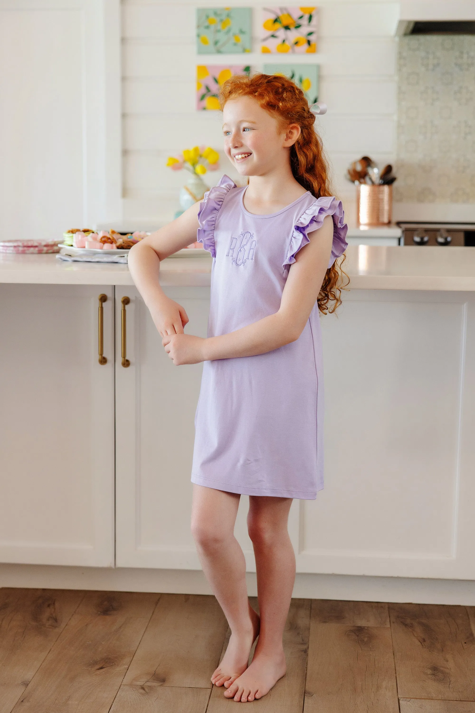 Ruehling Ruffle Dress - Lauderdale Lavender