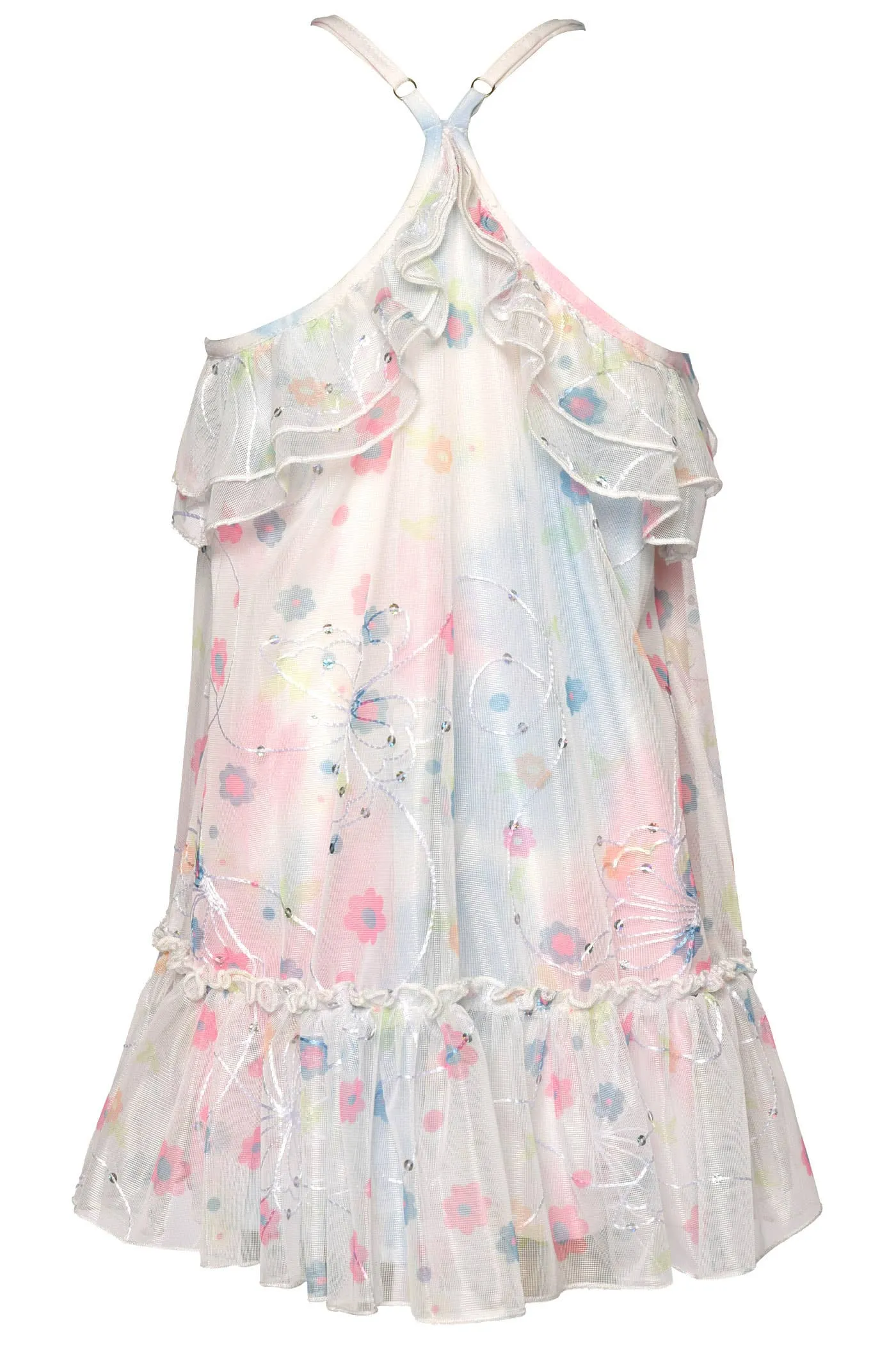 Ruffle Butterfly Embroidery Dress