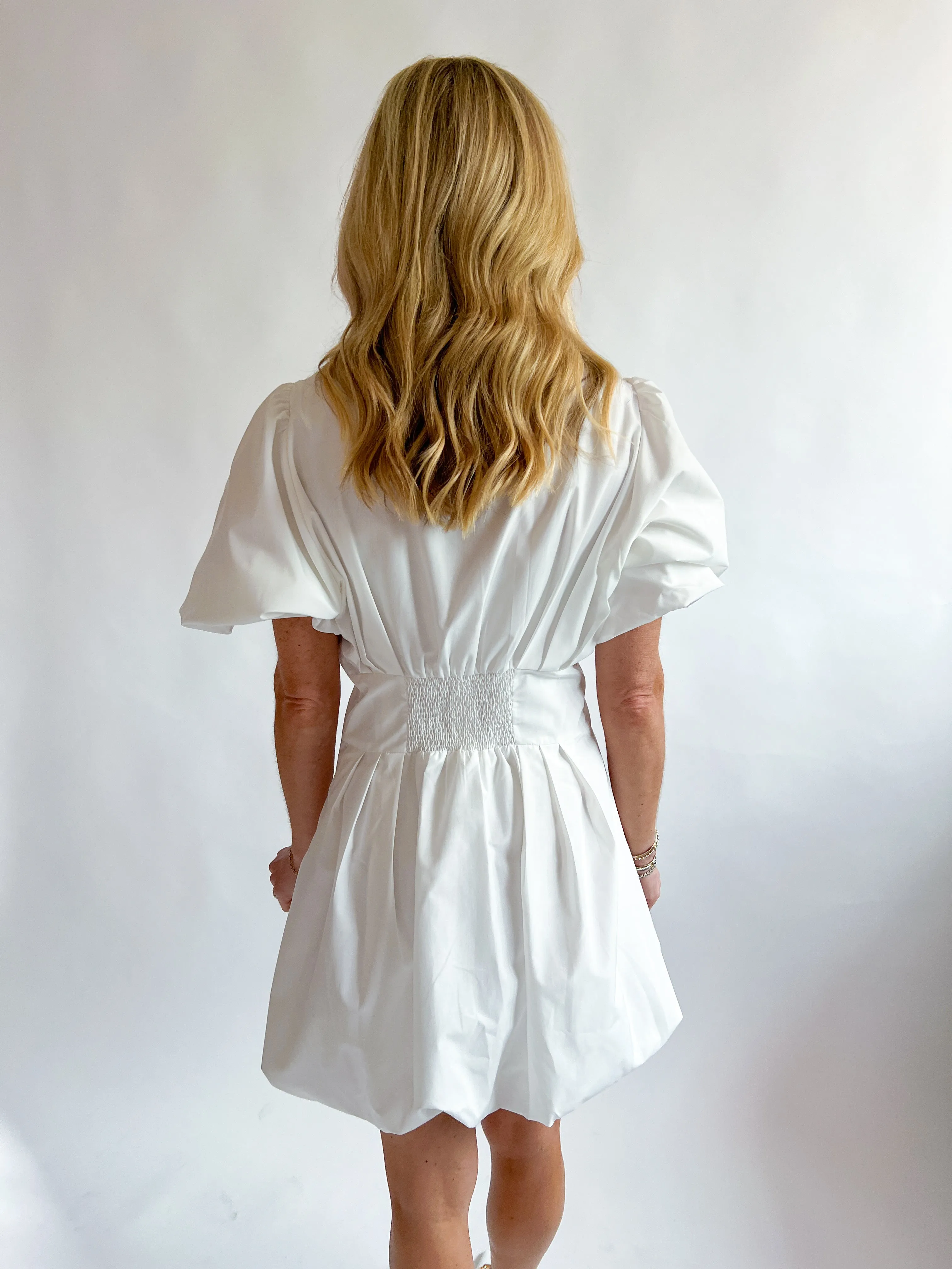 Ruffle Collar Bubble Hem Dress