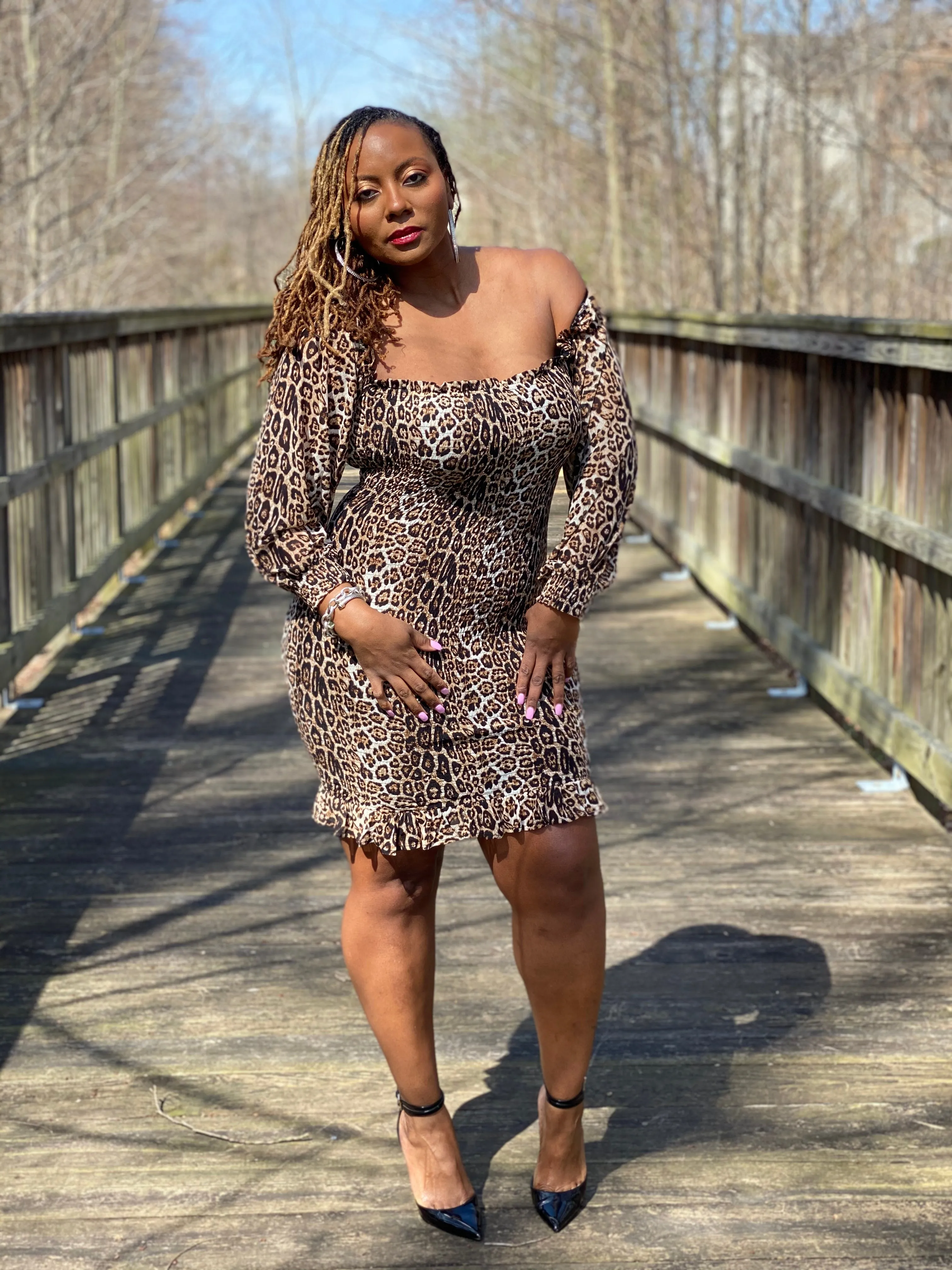 Ruffles and Leopard Mini Dress