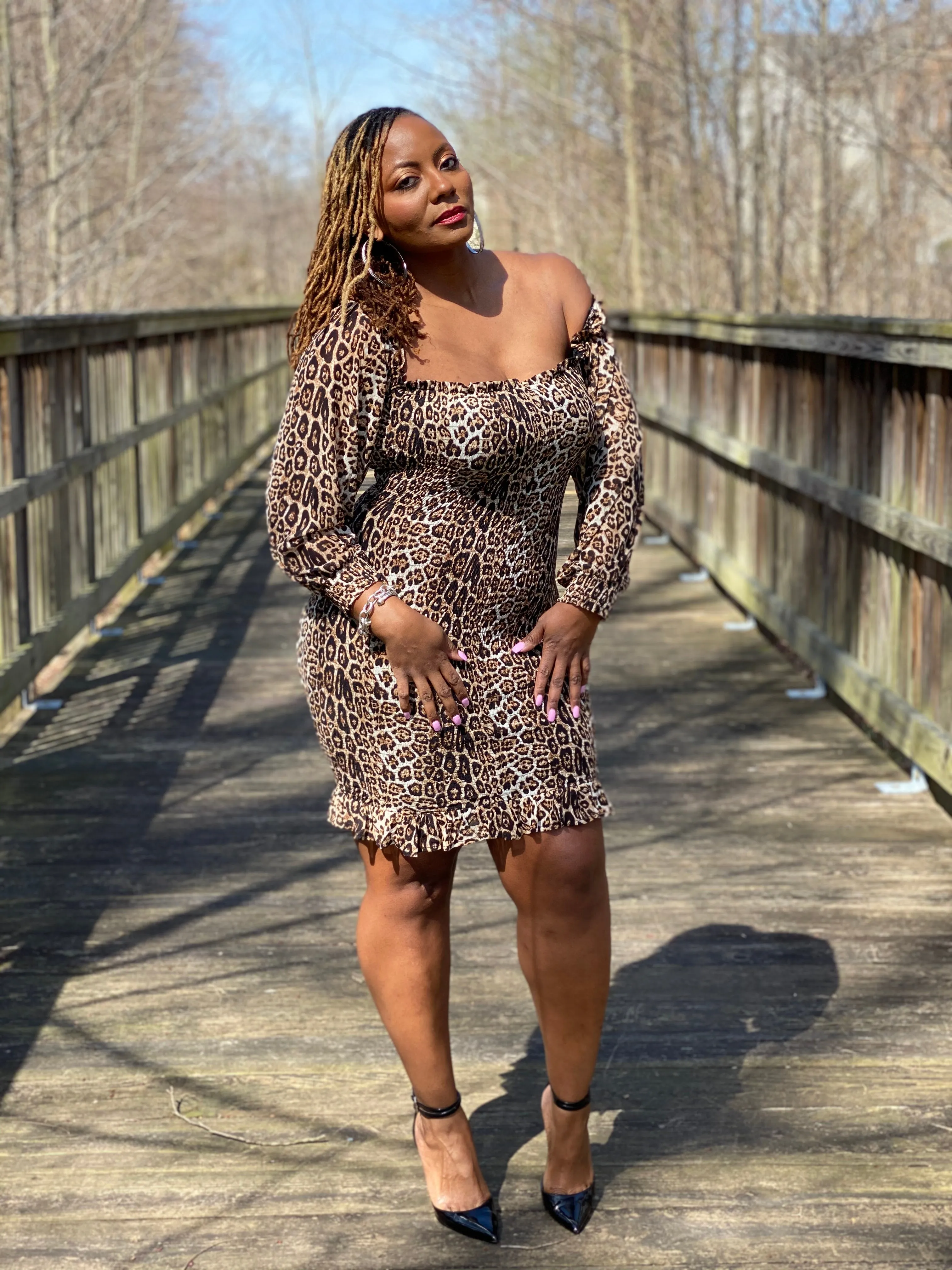Ruffles and Leopard Mini Dress