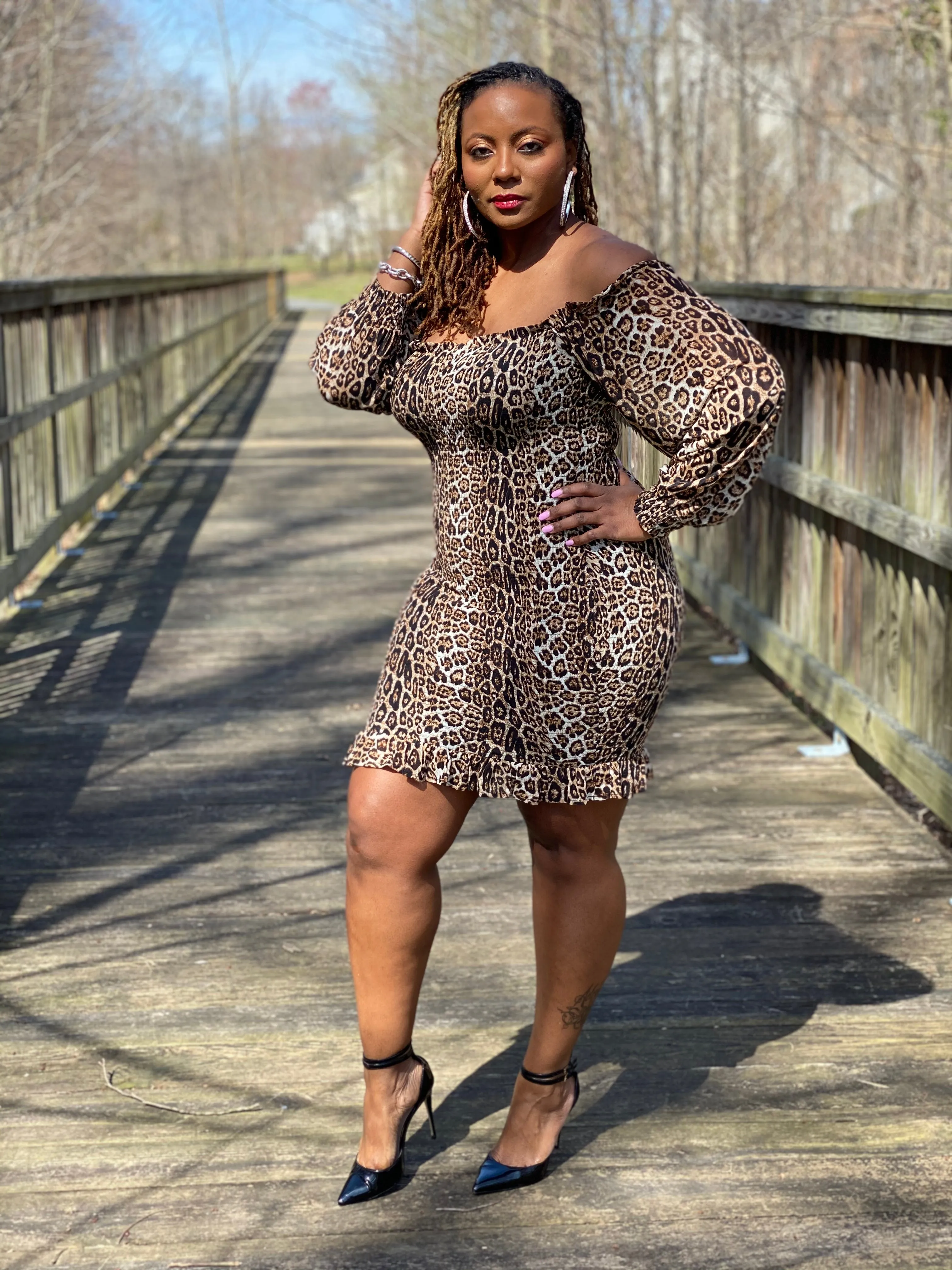 Ruffles and Leopard Mini Dress
