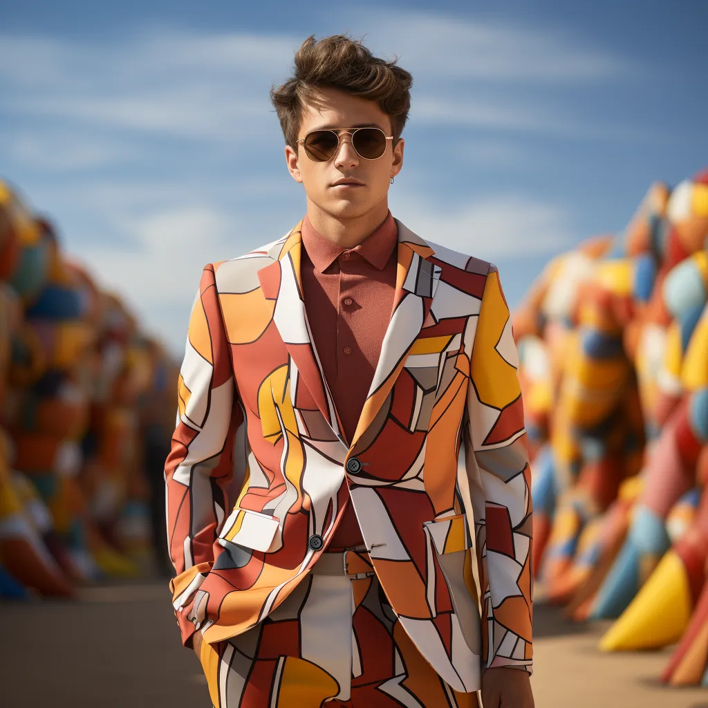 Rulercosplay Mens 2 Piece Print Suit Floral Party Dress Jacket Slim 2 Button Blazer Pants