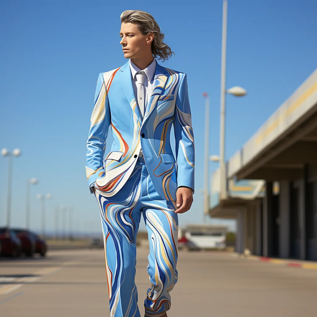 Rulercosplay Mens 2 Piece Print Suit Floral Party Dress Jacket Slim 2 Button Blazer Pants