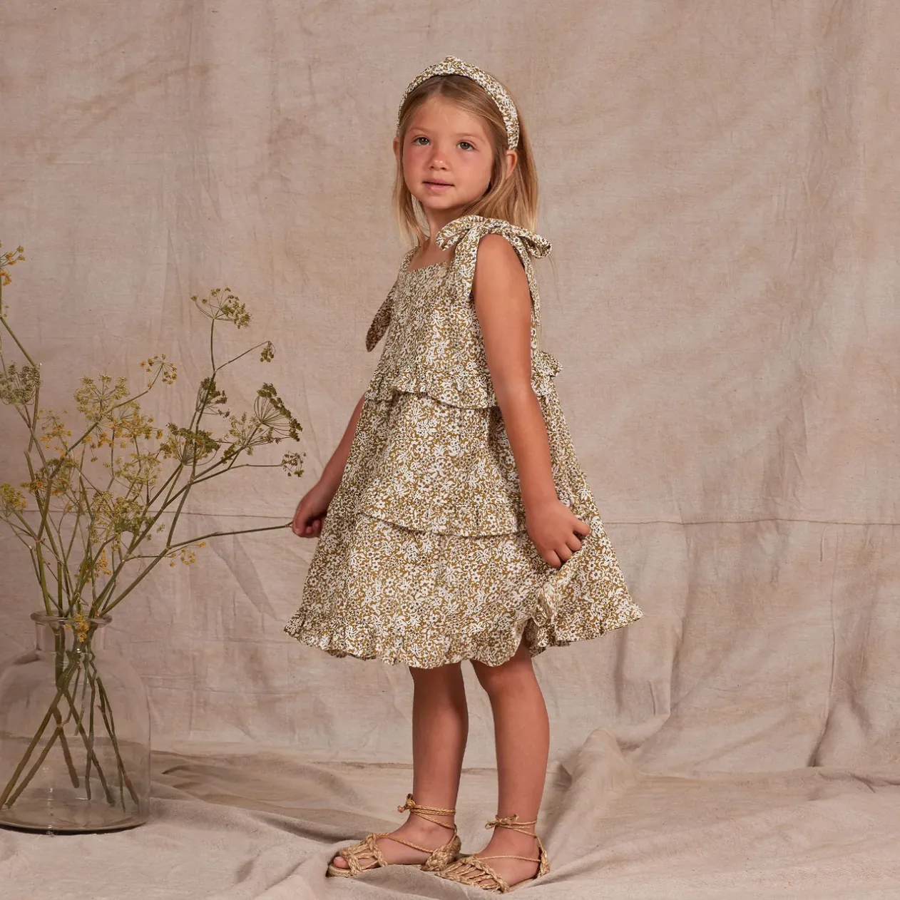Rylee & Cru - Ruffled Swing Dress - Ocre