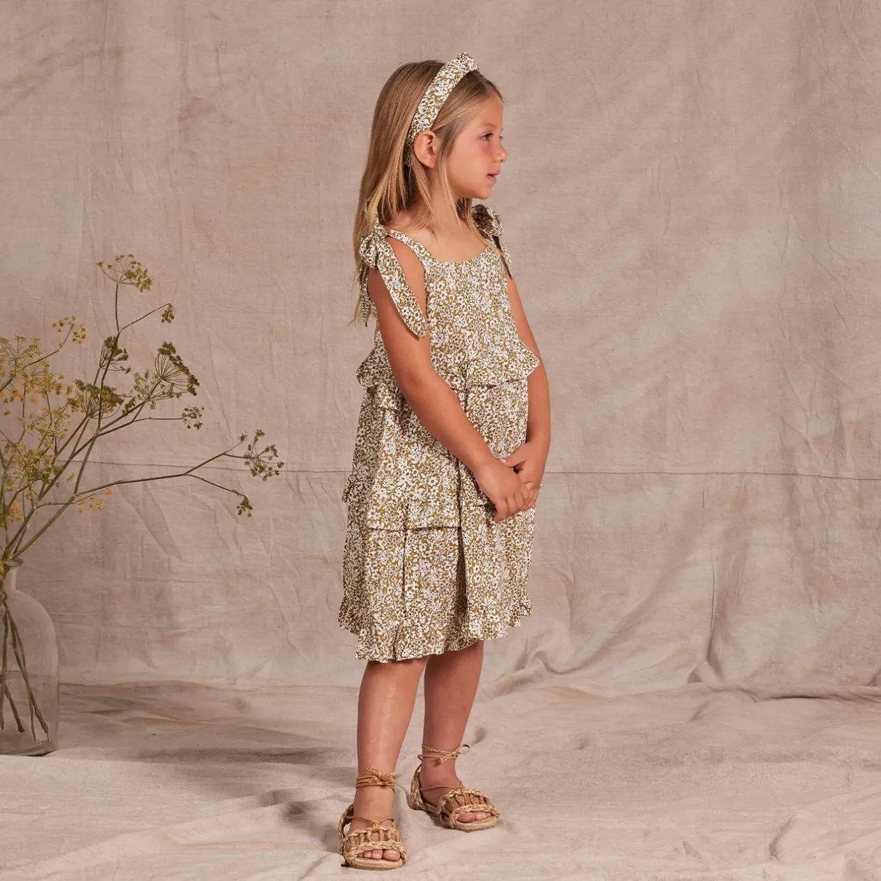 Rylee & Cru - Ruffled Swing Dress - Ocre
